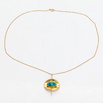 Heikki Kaksonen, An 18K gold and turquoise necklace. Helsinki 1960.