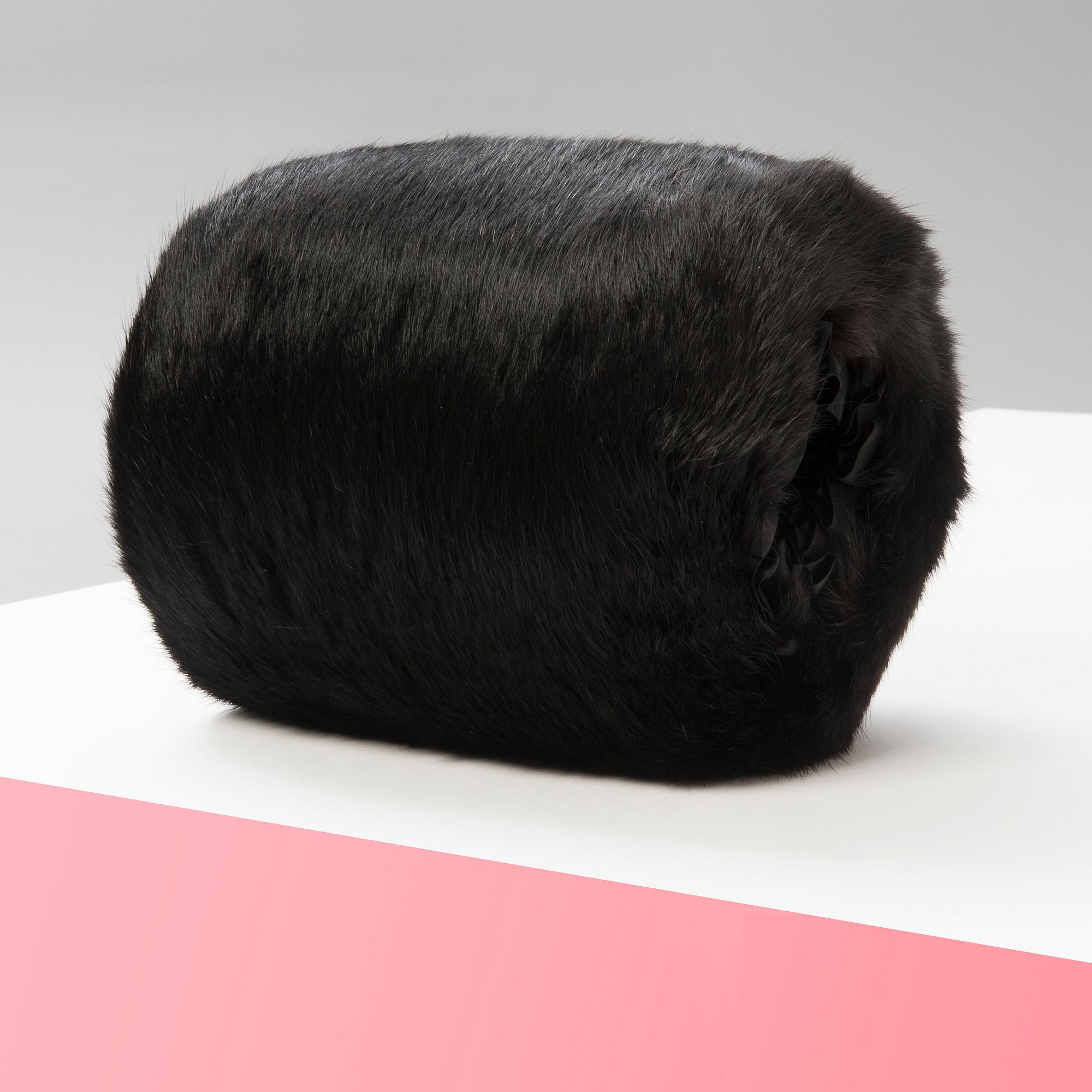 MUFF med KARTONG, Bisam, 1920-30-tal.