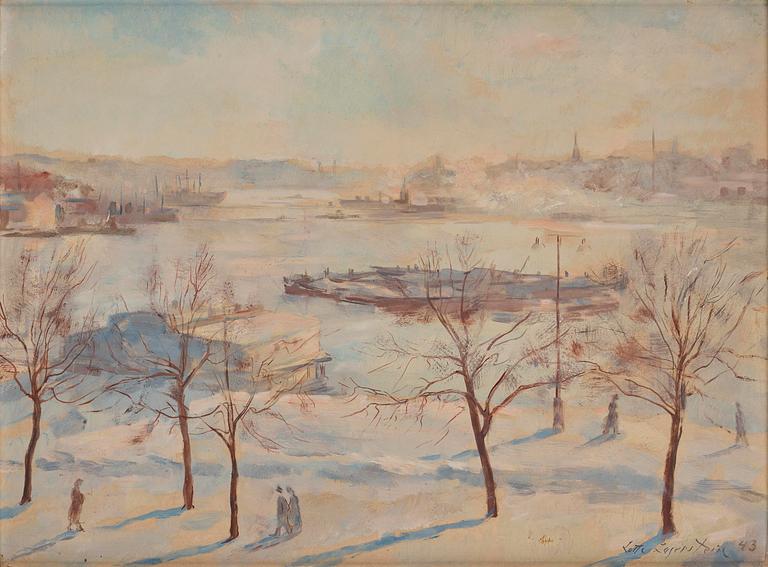 Lotte Laserstein, Winter on Strandvägen, Stockholm.