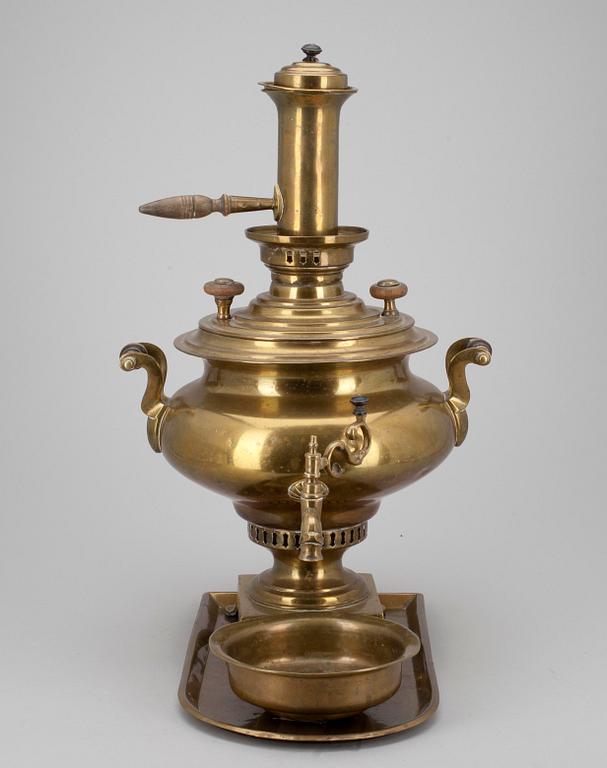 SAMOVAR, mässing, Vorontsovs fabrik, Tula, Ryssland 1800-tal.