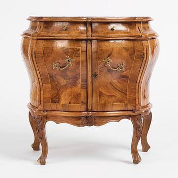 An Italian Louis XV-style bombé commode, later part 19th century.