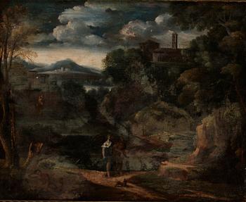 261. Gaspard Dughet Hans krets, Antikiserande landskap med figurer.