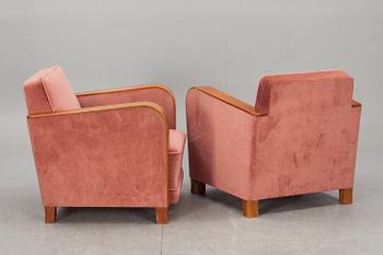 FÅTÖLJER, ett par, Art deco, 1900-talets första hälft.