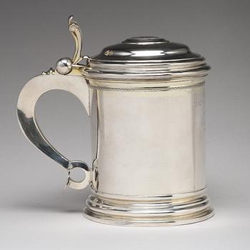 A Swedish 18th century parcel-gilt silver tankard, mark of Niclas Warneck, Karlstad 1766.