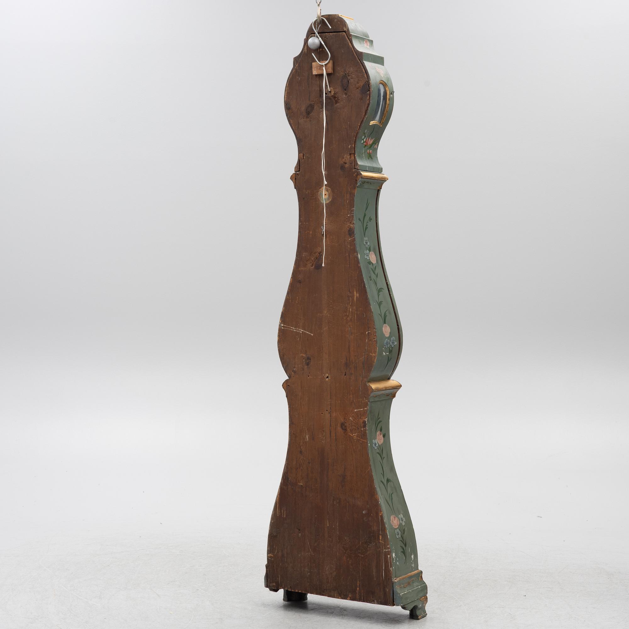A Swedish Rococo longcase clock. The dial signed by Augustin Bourdillon, Stockholm.