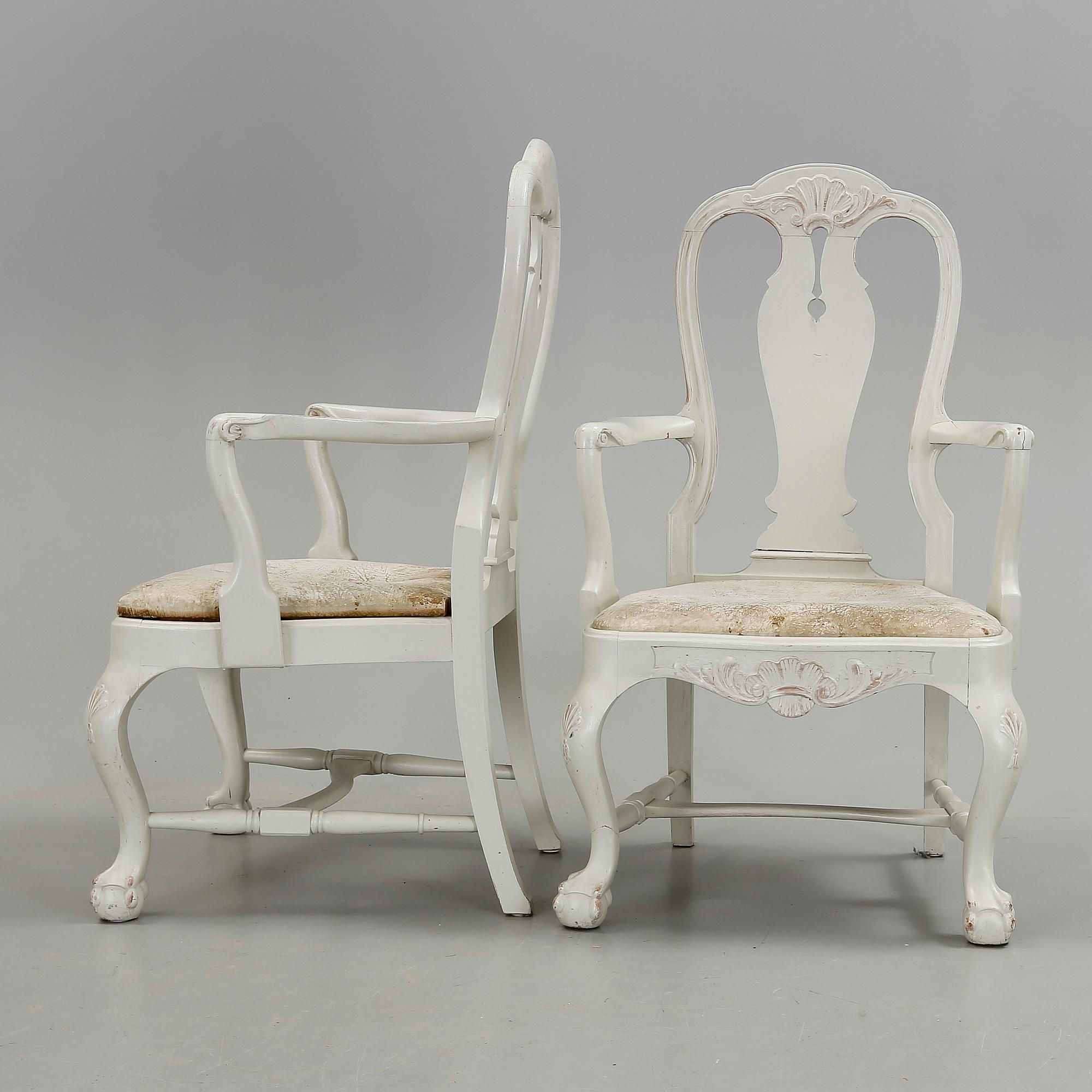 STOLAR, 10 + 2 st, rokokostil, kring sekelskiftet 1800/1900.
