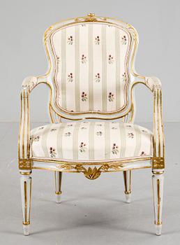 134. A gustavian armchair, late 18th century.