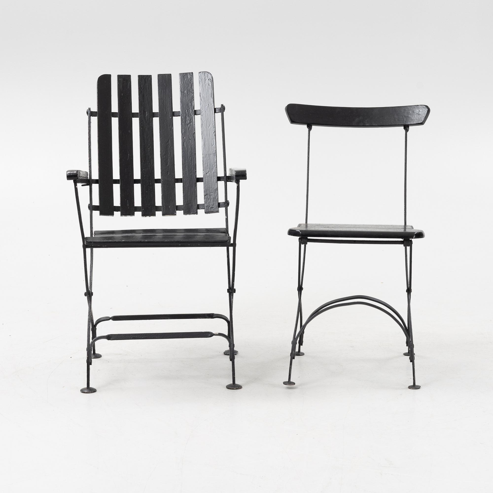 A 6-piece garden group, Byarums Bruk, second half of the 20th Century.