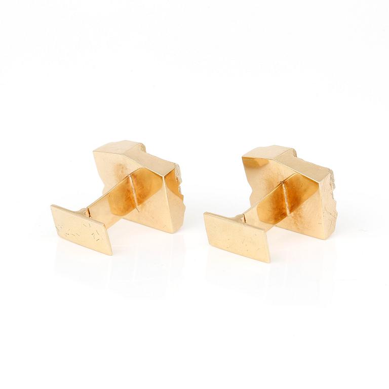 MANSCHETTKNAPPAR, ett par, 14k guld, Björn Weckström, Lapponia, 1970. Vikt ca 13,3 gram.
