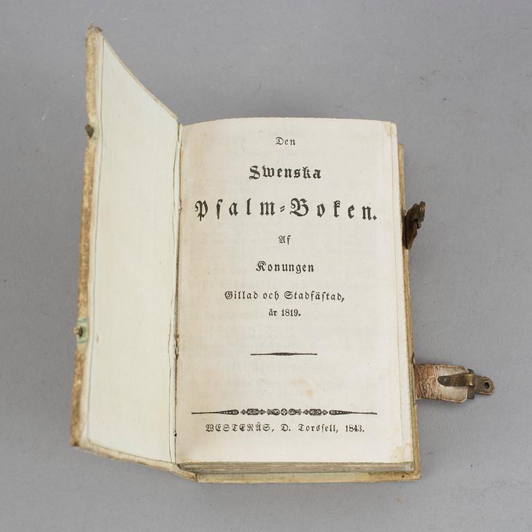 BRUDPSALMBÖCKER, 3 stycken, allmoge, 1800-talets första hälft.