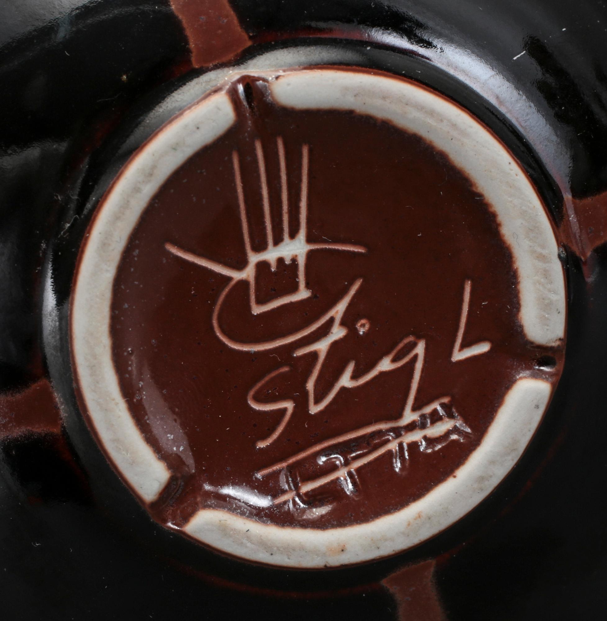 VAS OCH SKÅL, 2 delar, stengods & fajans, Stig Lindberg, Gustavsbergs Studio.