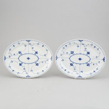 Two full lace oval platters, "Musselmalet" from Royal Copenhagen,