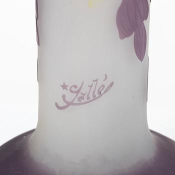Emile Gallé, vas, överfångsglas, Nancy, Frankrike efter 1904.