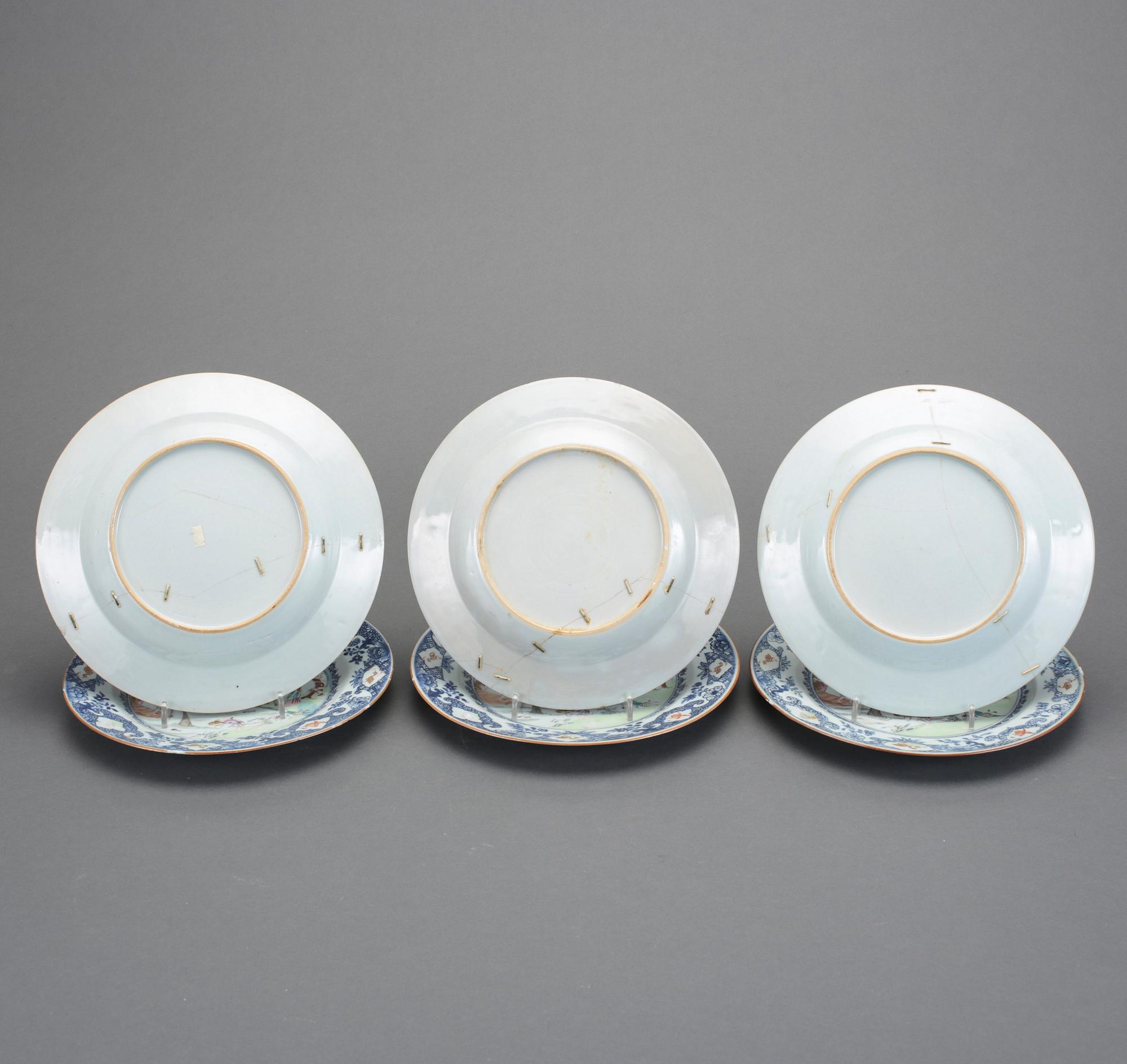 TALLRIKAR, 6 st, porslin, Kina, Qianlong, 1700-tal.