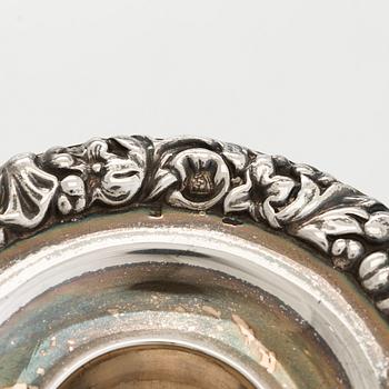 A pair of silver candelabras, a pair, Belgium 1831-1868.