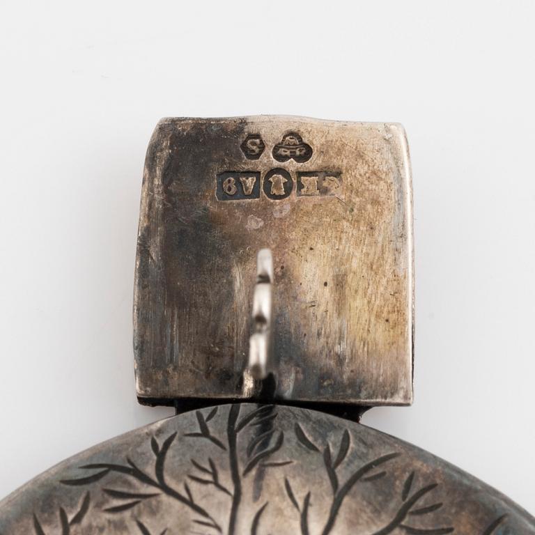 GK Kaplans, armband, lövformat, silver, 50-tal.