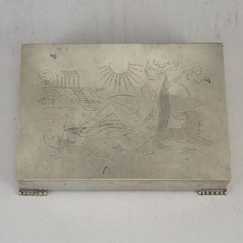 NILS FOUGSTEDT, atributed to, a pewter box, Svenskt Tenn, Stockholm 1935.