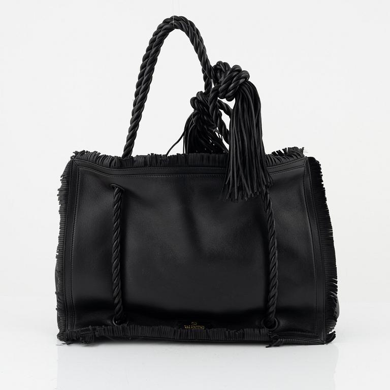 Valentino Garavani, "The Rope Large Fringe Leather Tote Bag".