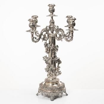 Candelabrum, 20th century, unmarked, probably silver.