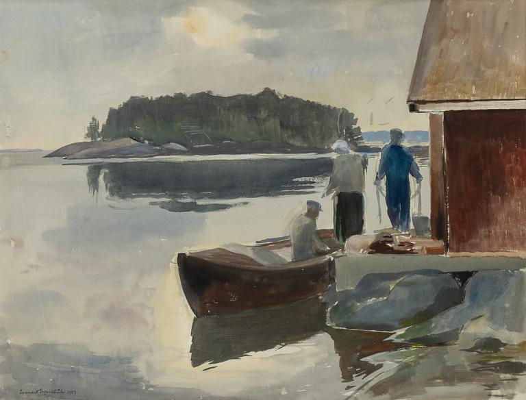Lennart Segerstråle, By the boathouse.
