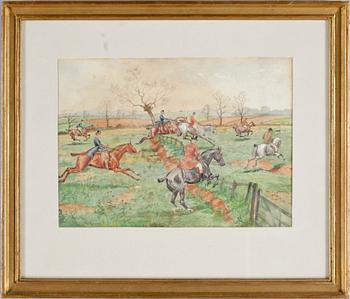 George Derville Rowlandson · GEORGE DERVILLE ROWLANDSON, akvarell. Sign.