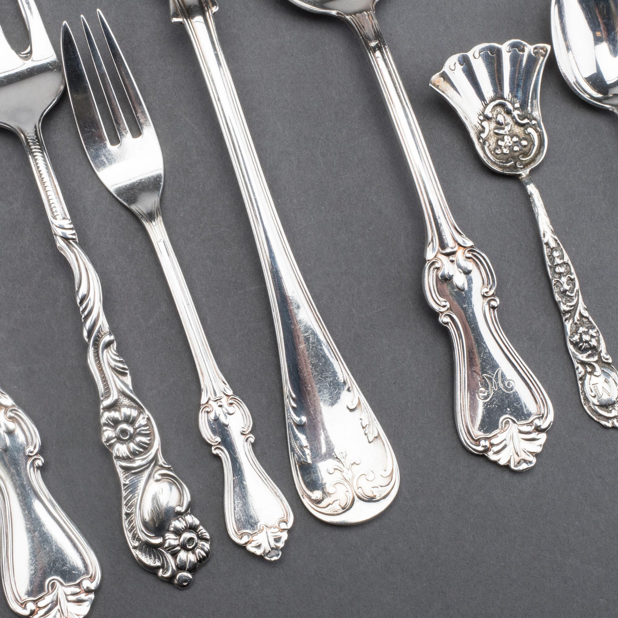 A 64-piece pewter flaware service model "Olga", 20th century.