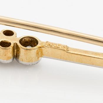 Brosch 18K guld med gammalslipade diamanter.