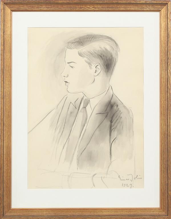 EINAR JOLIN, blandteknik, signerad och daterad 1919.