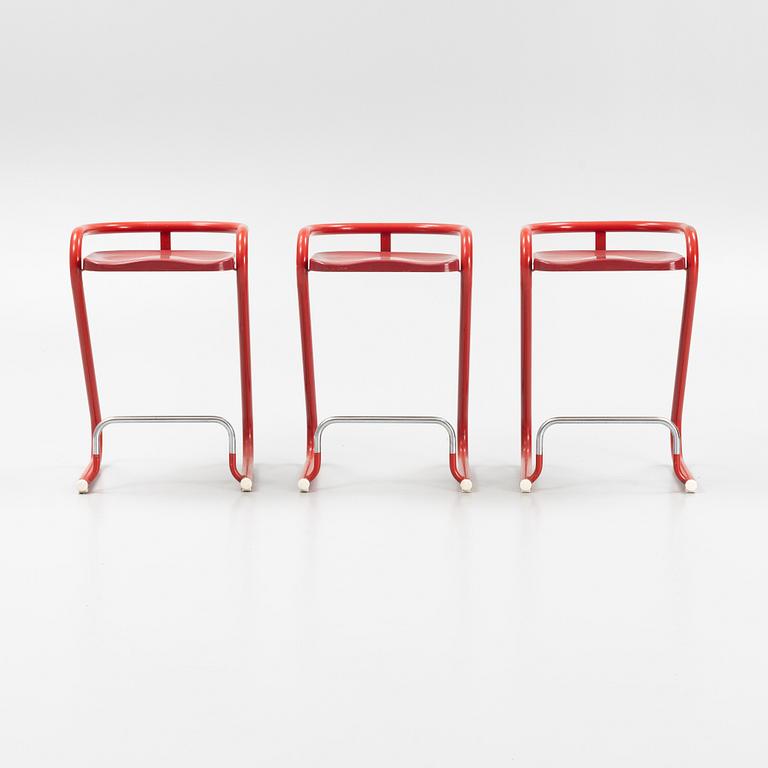 A set of three S70-3 barstools by Börge Lindau & Bo Lindekrantz for Lammhults 1968.