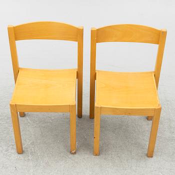 Axel Larsson, six model 312 chairs, Balzar Beskow, Sweden, 1980's.