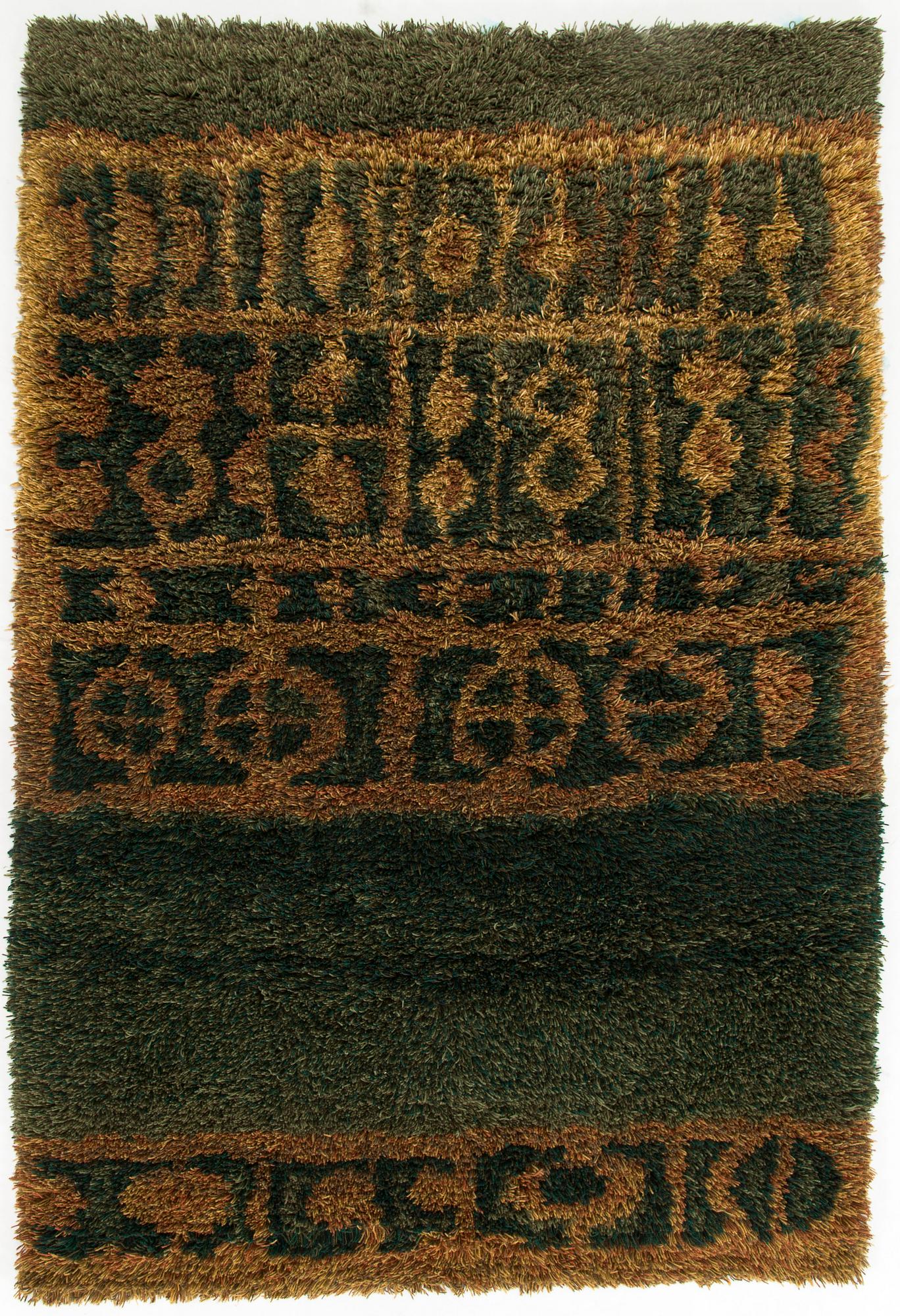Tellervo Strömmer, rya, modell för Wetterhoff. Circa 165 x 113 cm.