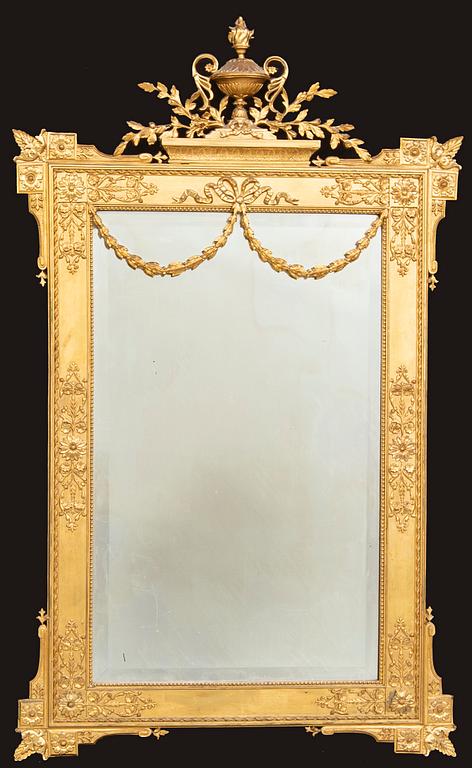 A gilded later 19th century mirror.