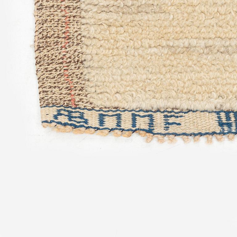 Märta Måås-Fjetterström, a carpet, 'Rutig vit halvflossa', knotted pile in relief, c 196 x 132,5 cm, signed AB MMF.