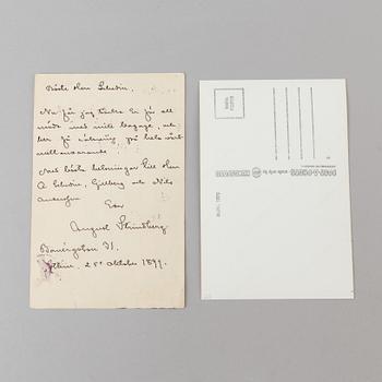 A post card with autograph by  August Strindberg.