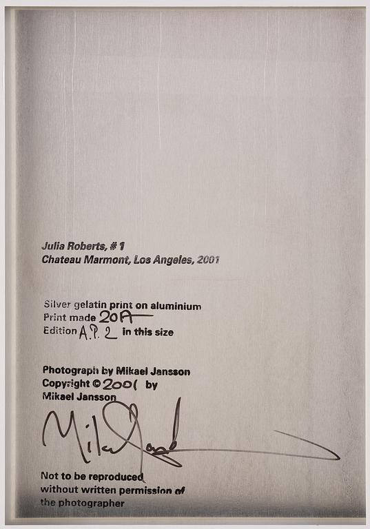 Mikael Jansson, "Julia Roberts, #1, Chateau Marmont, Los Angeles", 2001.