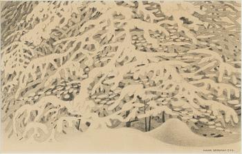 Oskar Bergman, pencil drawaing, signed and dated 1924.