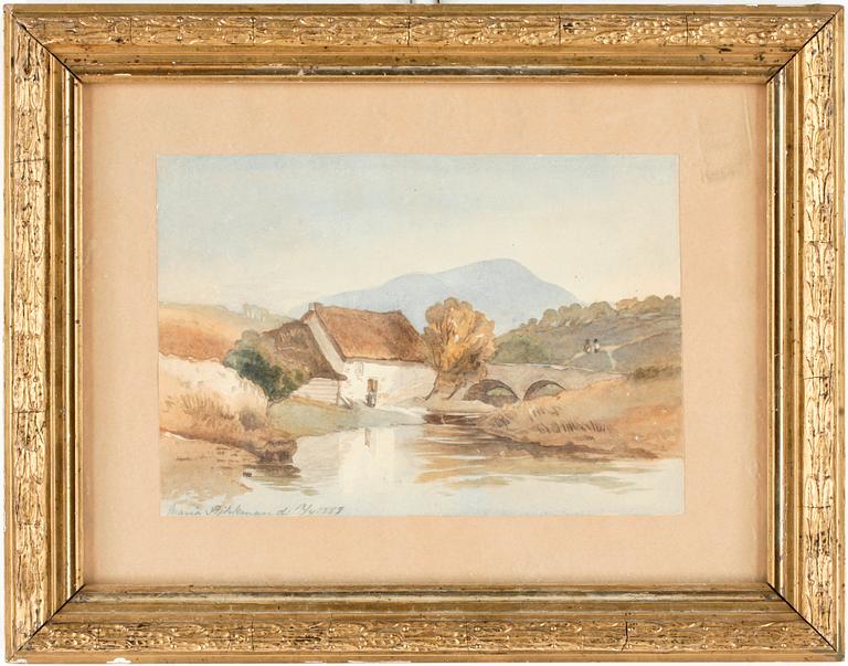 MARIA BJÖRKMAN, akvarell, sign o dat-1887.