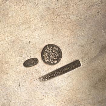 Pavel Ovchinnikov, kaffeservis, tre delar, silver, Moskva 1899-1908. Hovleverantörsmärke.