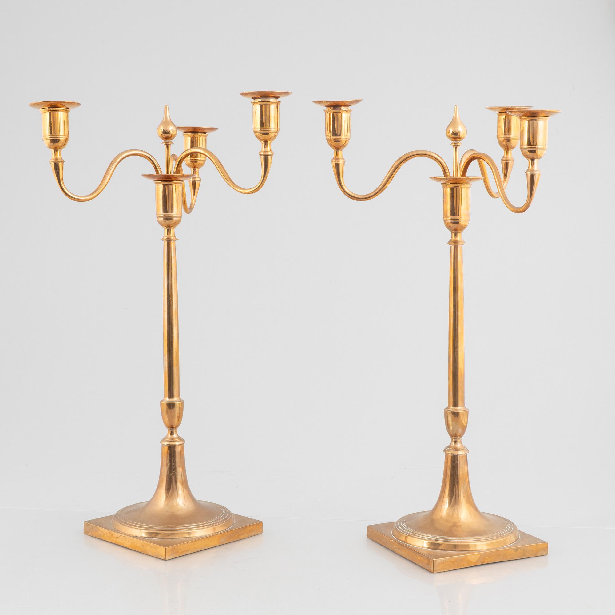 A pair of candelabra 20th century.