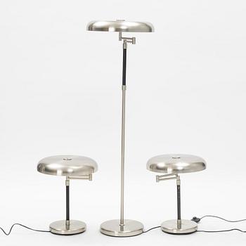 A pair of 'Grimsö' table lights and a floor light, IKEA.