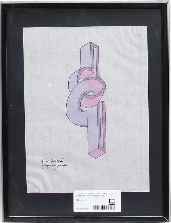OSCAR REUTERSWÄRD, blandteknik på japanpapper, sign.