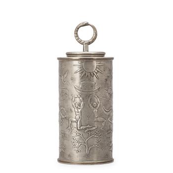 433. A Nils Fougstedt pewter box, Svenskt Tenn, Stockholm 1934.