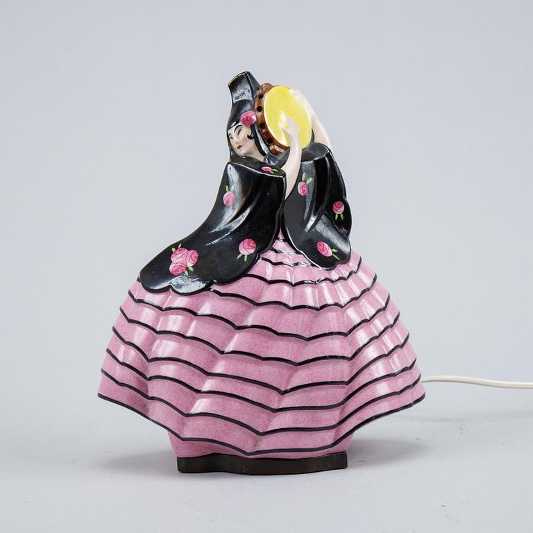 Marcel Bever, an Art Déco ceramic table lamp, Paris.