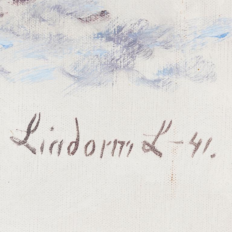 Lindorm Liljefors, Winter landscape with fox.