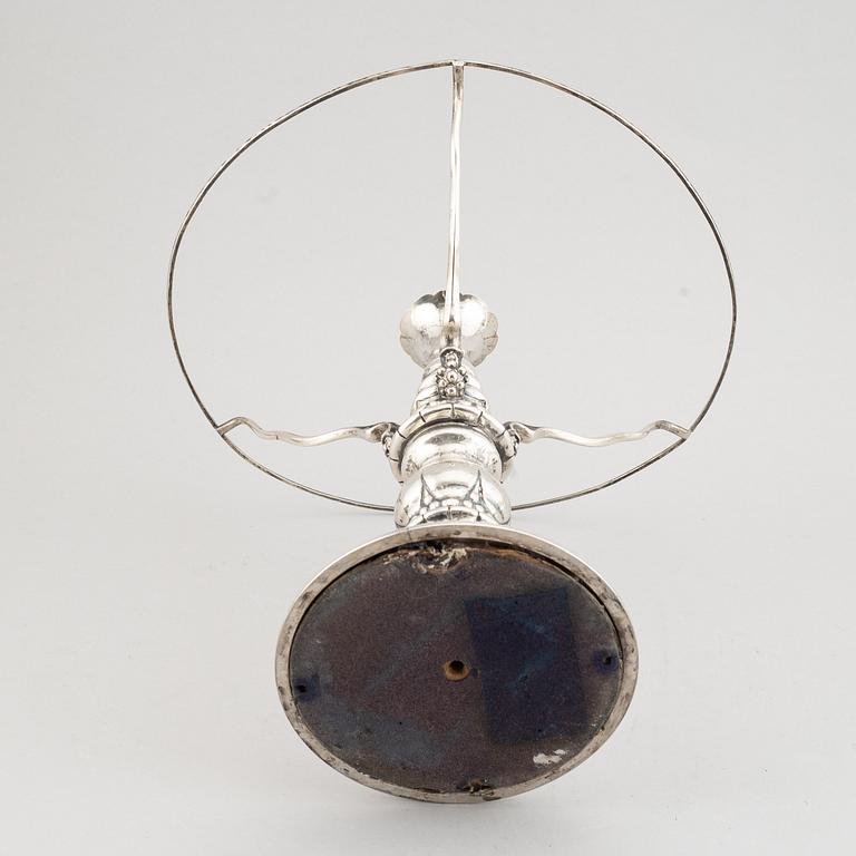 A Swedish silver table lamp, maker's mak CG Hallberg, Stockholm, 1923.