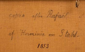 Herminie von Sahl oil on canvas signed and dated 1853.