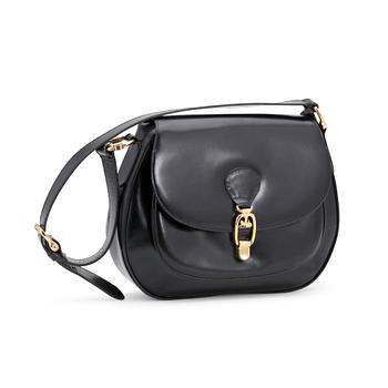 491. CÉLINE, a black leather shoulder bag.