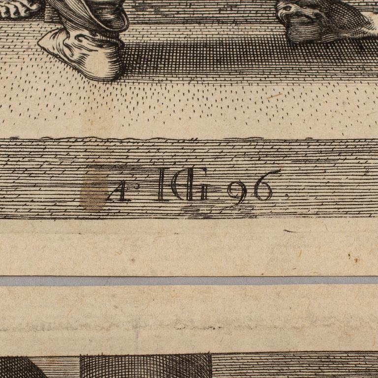 Four coppel plates after Hendrick Goltzius, later prints, 17th/18th century.