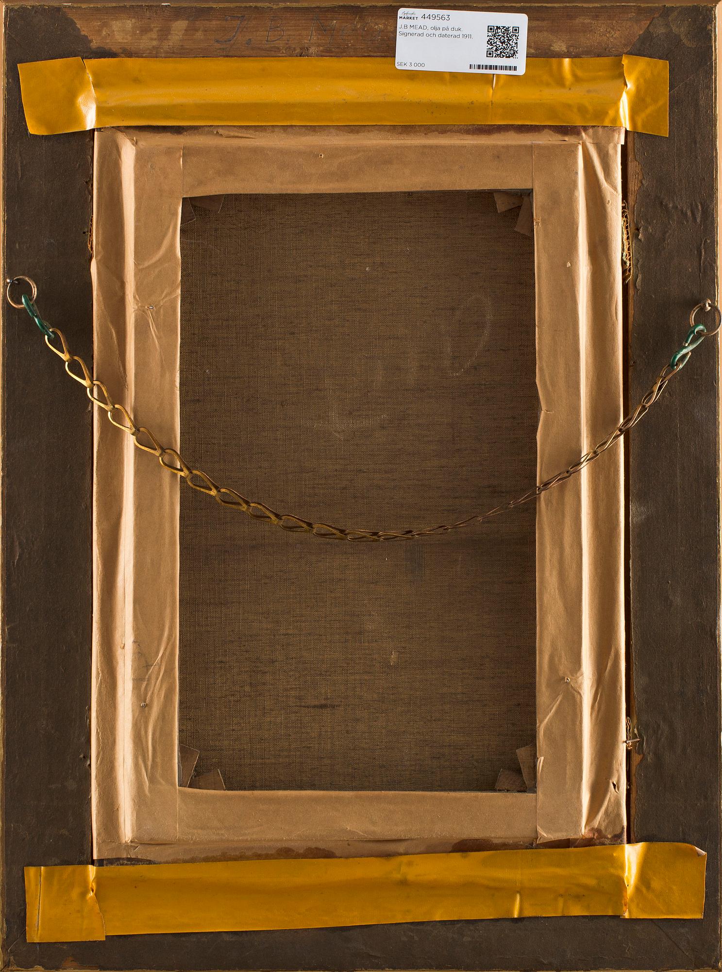 J.B MEAD, olja på duk. Signerad och daterad 1911.