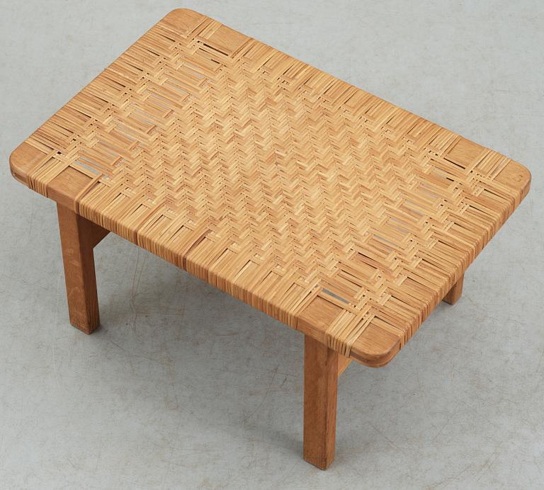 A Børge Mogensen oak and rattan stool by Fredrica Stolefabrik, Denmark 1960's.